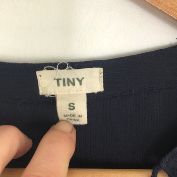 Anthropologie Tiny Embroidered Split Neck Blue - Picture 11 of 11